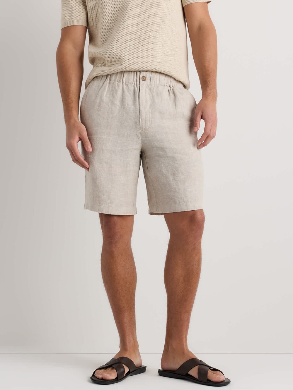 Quince Men’s 100% European Linen Shorts Beige Size Medium